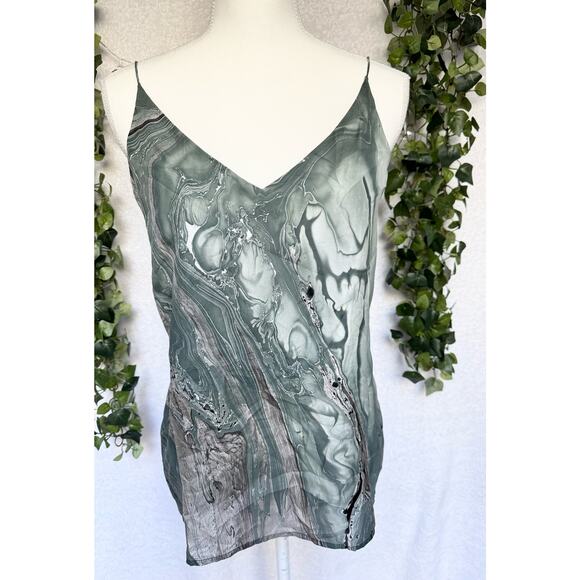 NWT Maison de Papillon Silk Eva Habotai Marble Camisole Top Medium - Picture 2 of 12